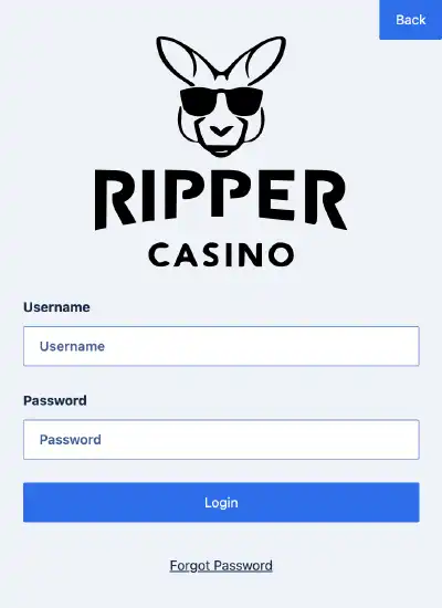 ripper casino lobby login